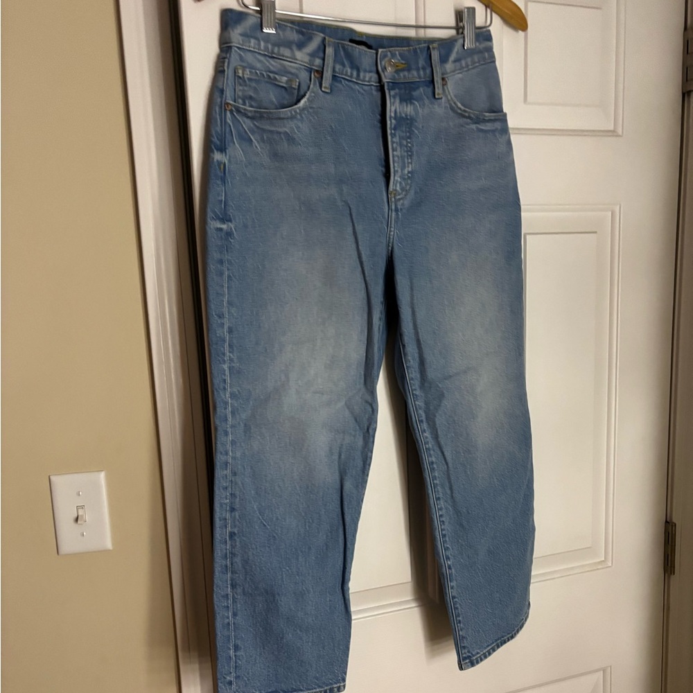 Express high rise straight ankle jeans